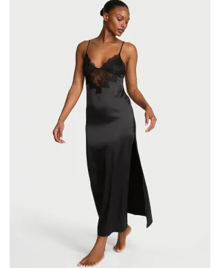 Пенюар Very Sexy Satin Rose Lace High-Slit Maxi Slip Dress