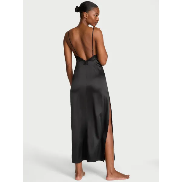 Пенюар Very Sexy Satin Rose Lace High-Slit Maxi Slip Dress