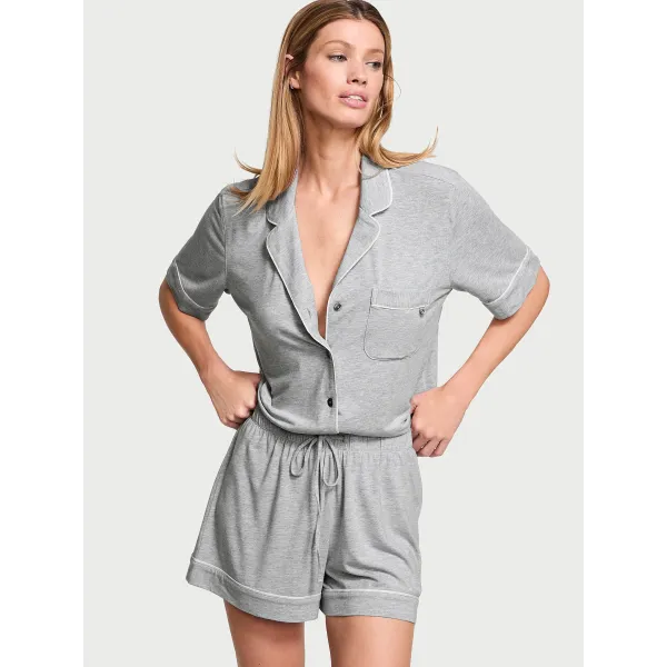 Піжама (Шорти + Футболка ) Victoria's Secret Modal Soft Short Pajama Set Medium Heather Grey