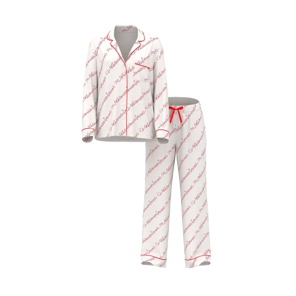 Піжама ( Сорочка + Штани) Victoria's Secret Cotton Flannel Long Pajama Set Coconut White Candy Cane Vs Script
