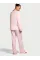 Піжама ( Сорочка + Штани) Victoria's Secret Glazed Satin Long Pajama Set Angel Pink W Collar Embroidery