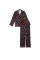 Піжама ( Сорочка + Штани) Victoria's Secret Glazed Satin Long Pajama Set Black Chocolate Strawberries