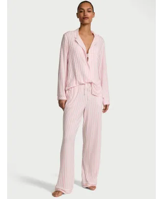 Піжама (Сорочка + Штани) Victoria's Secret Modal Soft Long Pajama Set Pretty Blossom Iconic Stripe