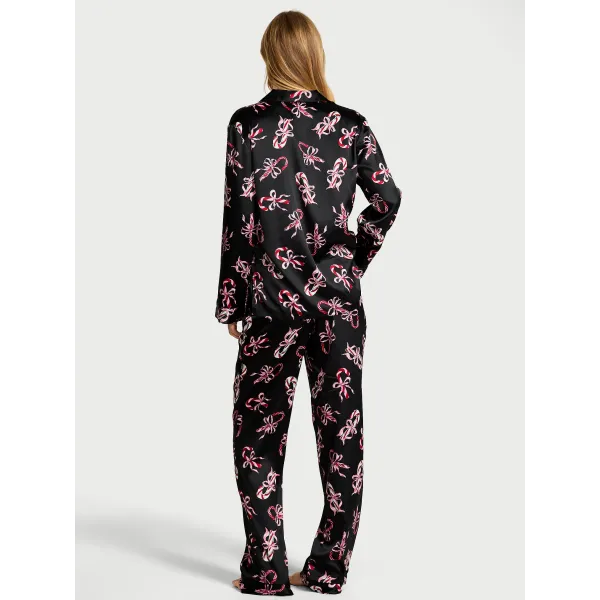Піжама ( Сорочка + Штани) Victoria's Secret Signature Satin Long Pajama Set
