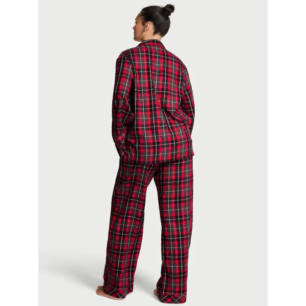 Піжама (Сорочка + Штани ) жіноча Victoria's Secret Flannel Wrap Long Pj Alternative Plaid