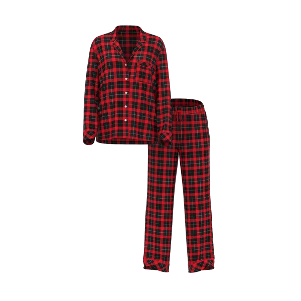 Піжама (Сорочка + Штани ) жіноча Victoria's Secret Flannel Wrap Long Pj Alternative Plaid