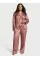 Піжама (сорочка+штани) Victoria's Secret Glazed Satin Dew Drop Long Pajama Set Rose