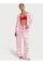 Піжама (сорочка+штани)Victoria's Secret Glazed Satin Long Pajama Set Coconut White & Lipstick Kisses
