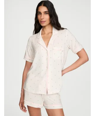 Піжама Victoria's Secret (Сорочка + Шорти )Modal Short Pajama Set VS White Mini Palms