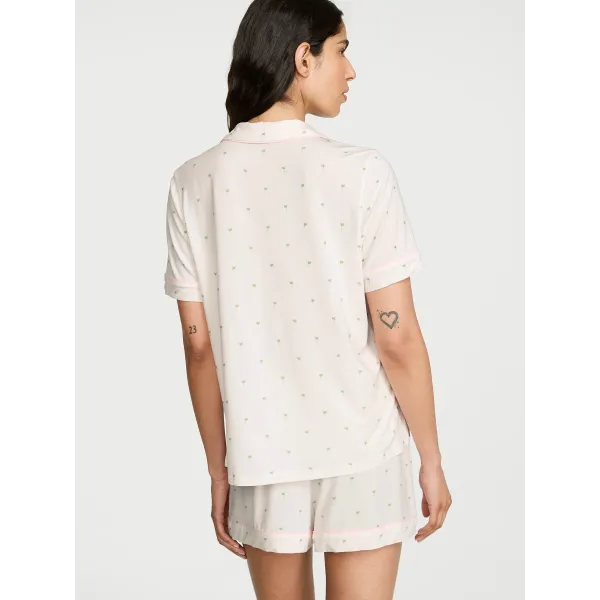 Піжама Victoria's Secret (Сорочка + Шорти )Modal Short Pajama Set VS White Mini Palms