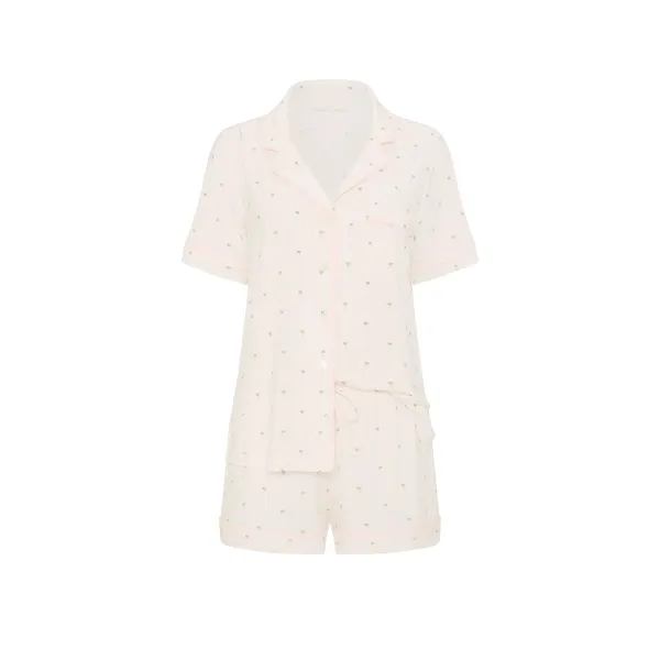 Піжама Victoria's Secret (Сорочка + Шорти )Modal Short Pajama Set VS White Mini Palms