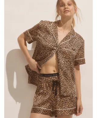 Піжама Victoria's Secret ( Сорочка +Шорти ) Victoria's Secret Glazed Satin Short Pajama Set
