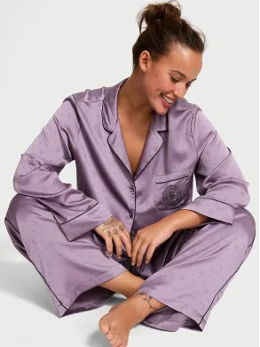 Піжама Victoria's Secret жіноча Satin Long Pajama Set Frozen Plum