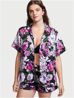 Піжама (Сорочка + Шорти ) жіноча Victoria's Secret Satin Short PJ Flowers 