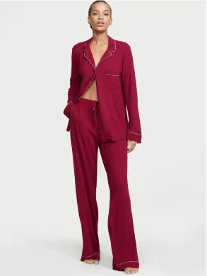 Піжама (Сорочка + Штани ) жіноча Victoria's Secret  Modal Long PJ Bordeaux 