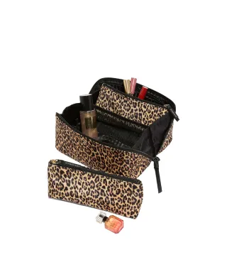 Косметичка Victoria's Secret 3-Piece Expandable Travel Makeup Bag Leopard