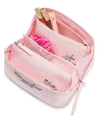 Косметичка Victoria's Secret 3-Piece Packable Travel Set Heritage Stripe HOTEL&SPA