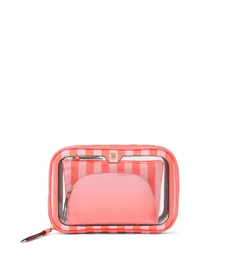 Косметичка Victoria's Secret 3 в 1 Beauty Bag Trio Glow Orange Stripe
