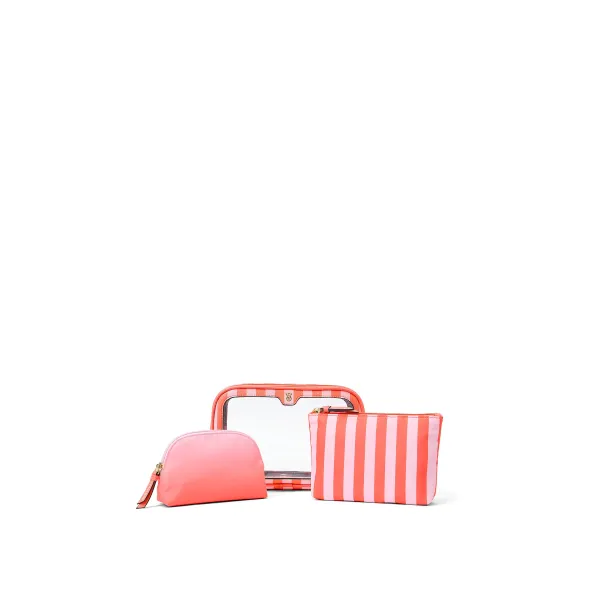 Косметичка Victoria's Secret 3 в 1 Beauty Bag Trio Glow Orange Stripe