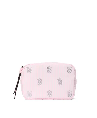 Косметичка Victoria's Secret Shine Logo Travel Makeup Bag Heritage Stripe Diamante