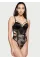 Боді BOMBSHELL FISHNET FLORAL TEDDY BLACK LACE    