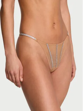 Трусики зі стразами Sheer Shine Thong Panty Toffi