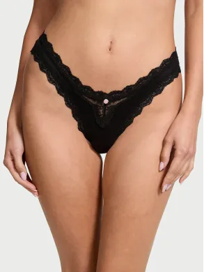 Трусики Very Sexy Dream Angels Lace-Trim Brazilian Panty  Black