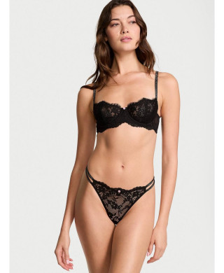 Комплект Victoria's Secret Dream Angels Wicked Twinkle Strap Unlined Lace Balconette Bra Black
