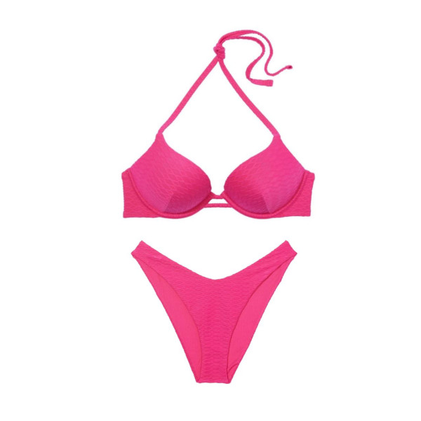 Купальник жатка рожевий Victoria's Secret Mix & Match Bombshell Push-Up Bikini Top + Плавки Бразильяни