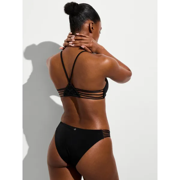 Купальник Victoria's Secret Swim Archives Beach Macrame Halter Push-Up Bikini Top + Cheeky Black