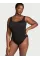 Купальник жатка чорний Victoria's Secret Swim Crinkle One-Shoulder One-Piece Swimsuit