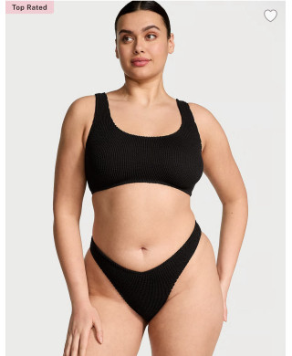 Купальник Victoria's Secret Swim Crinkle Scoop Bralette Bikini Top+ Плавки Бразильяни