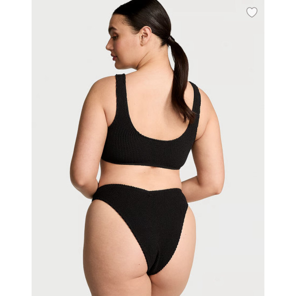 Купальник Victoria's Secret Swim Crinkle Scoop Bralette Bikini Top+ Плавки Бразильяни