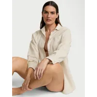 Пляжна сорочка Victoria's Secret Swim Boyfriend Shirt Dress Vanilla Bean