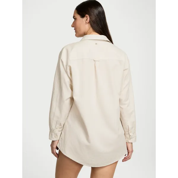 Пляжна сорочка Victoria's Secret Swim Boyfriend Shirt Dress Vanilla Bean
