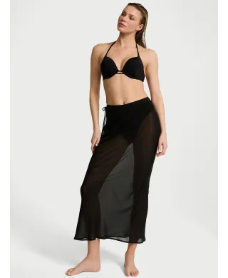Пляжна спідниця Victoria's Secret Swim Beachwear Sheer Crinkle Maxi Skirt Black