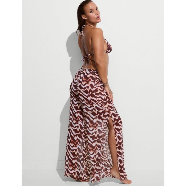 Пляжний костюм Victoria's Secret Beachwear Wide-Leg Pants + Long-Sleeve Top Zebra