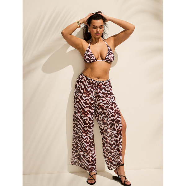 Пляжний костюм Victoria's Secret Beachwear Wide-Leg Pants + Long-Sleeve Top Zebra