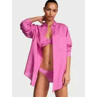 Пляжний костюм Victoria's Secret Swim Boyfriend Shirt Dress+Cover-Up Shorts New Peony