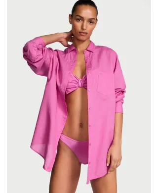 Пляжний костюм Victoria's Secret Swim Boyfriend Shirt Dress+Cover-Up Shorts New Peony