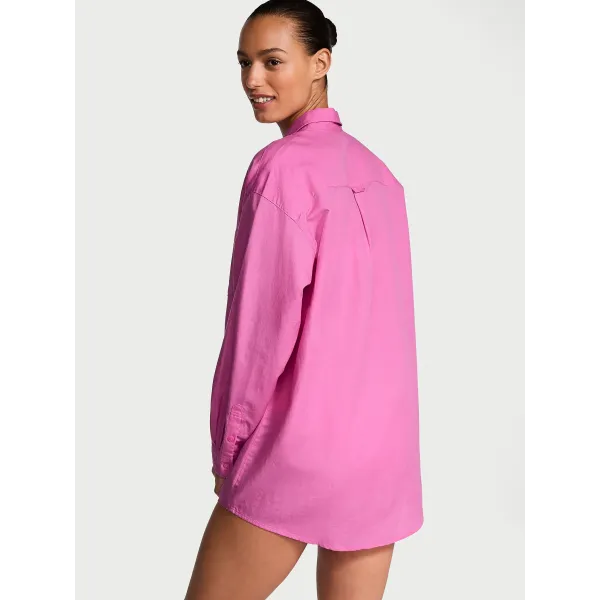 Пляжний костюм Victoria's Secret Swim Boyfriend Shirt Dress+Cover-Up Shorts New Peony