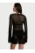 Victoria's Secret Swim Beachwear Crochet Long-Sleeve Mini Dress Black