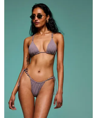 Купальник Victoria's Secret Swim Beach Beads Triangle Bikini Top + Brazilian Bikini Bottom Winery