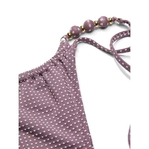 Купальник Victoria's Secret Swim Beach Beads Triangle Bikini Top + Brazilian Bikini Bottom Winery