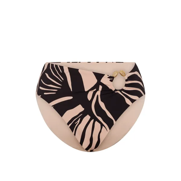 Купальник Victoria's Secret Swim Beach Hoops Bandeau Bikini Top+Hoops High-Waist Full-Coverage Bikini Black Palms