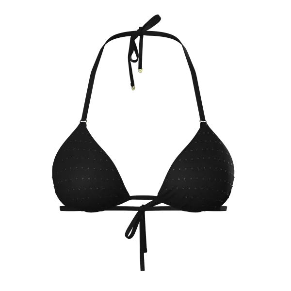 Купальник Victoria's Secret Swim Diamanté Triangle Bikini Top+Brazilian Bikini Bottom Pure Black Shine