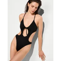 Купальник Victoria's Secret Swim Eyelet Cut-Out Monokini One-Piece Swimsuit Pure Black