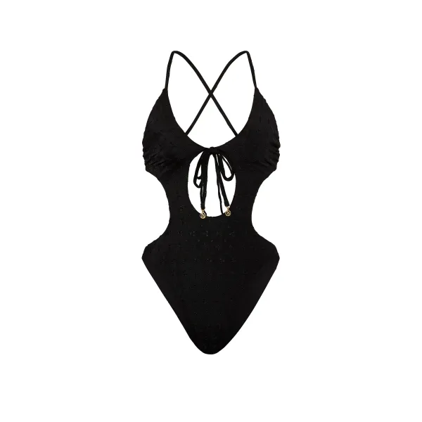 Купальник Victoria's Secret Swim Eyelet Cut-Out Monokini One-Piece Swimsuit Pure Black