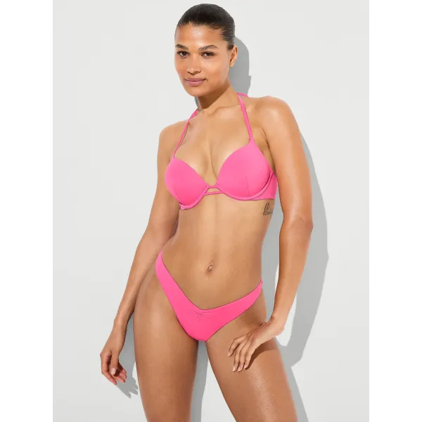 Купальник Victoria's Secret Swim Triangle Bikini Top+Cinched Thong Bikini Bottom Bombshell Pink