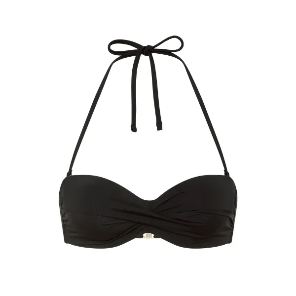 Купальник Victoria's Secret Swim Twist Push-Up Bandeau Bikini Top + Brazilian Bikini Bottom Black